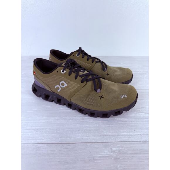 On Cloud X 3 Men Size 7.5 Womens 9 Olive Green Road Running Shoes Sneakers Gym - Picture 1 of 10